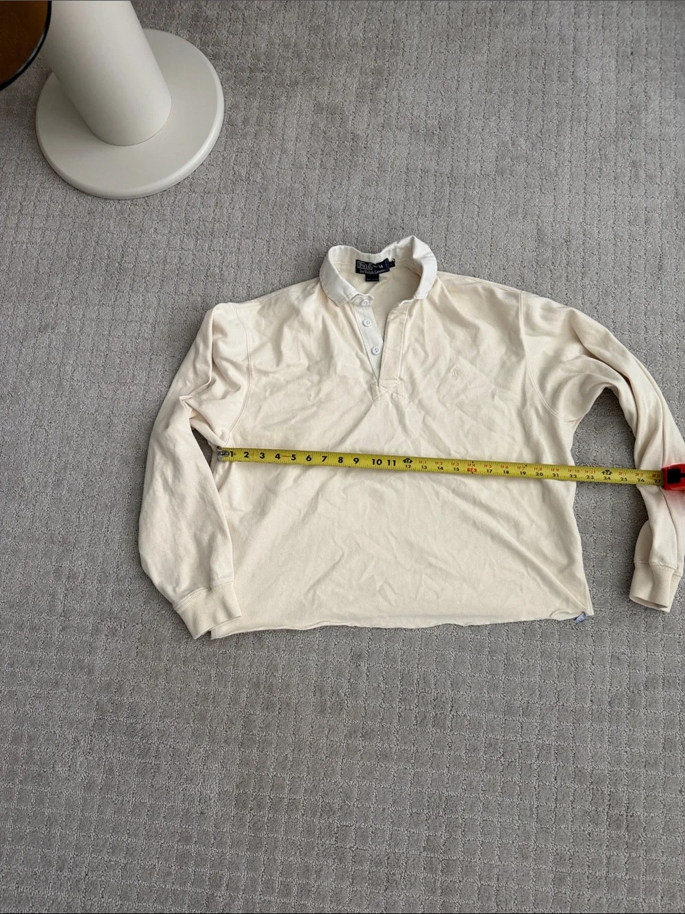 Ralph Lauren cropped Cream Long-Sleeve Polo